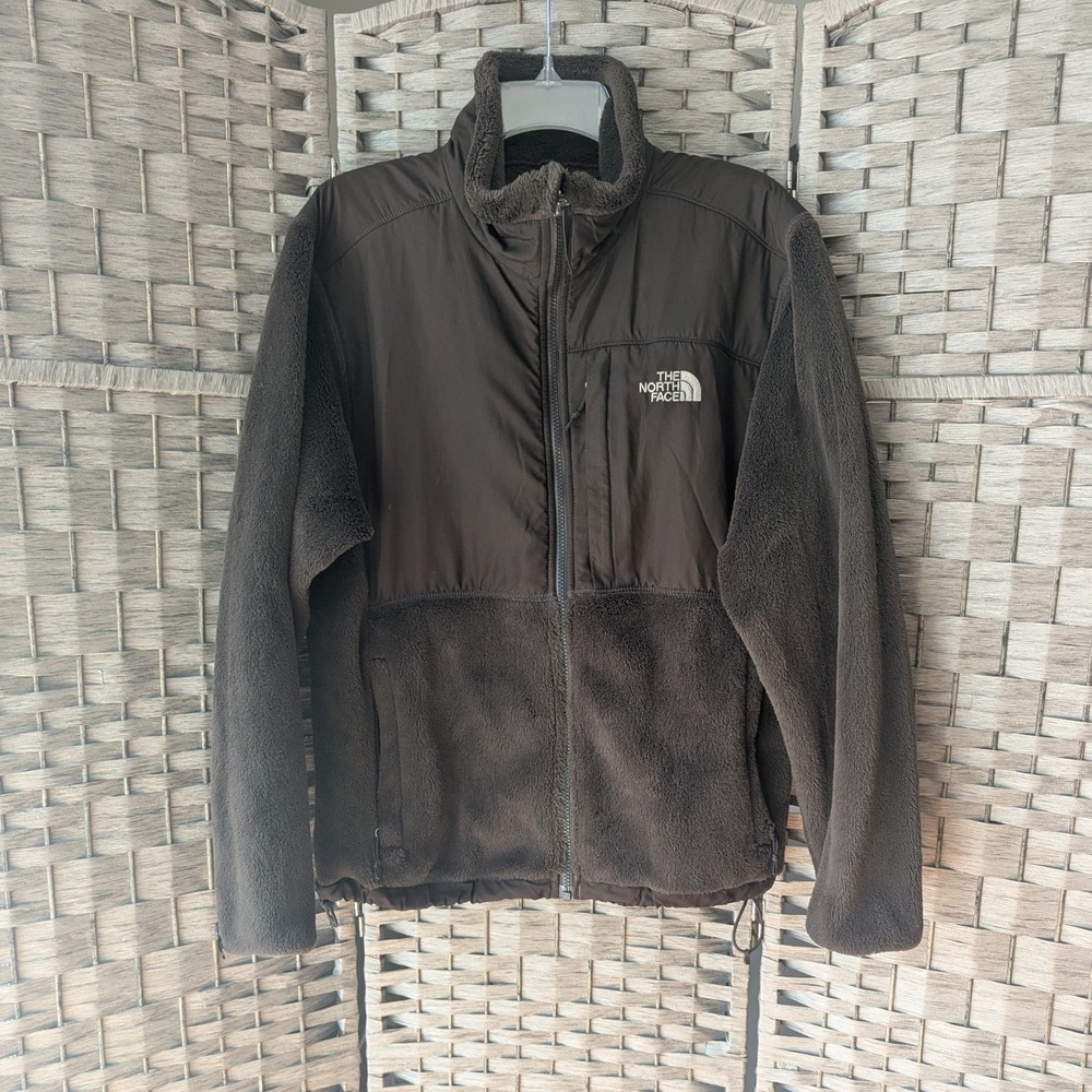 The North Face Denali Fleece Jacket Brown Full Zip Polartec Sz L Cozy Layering